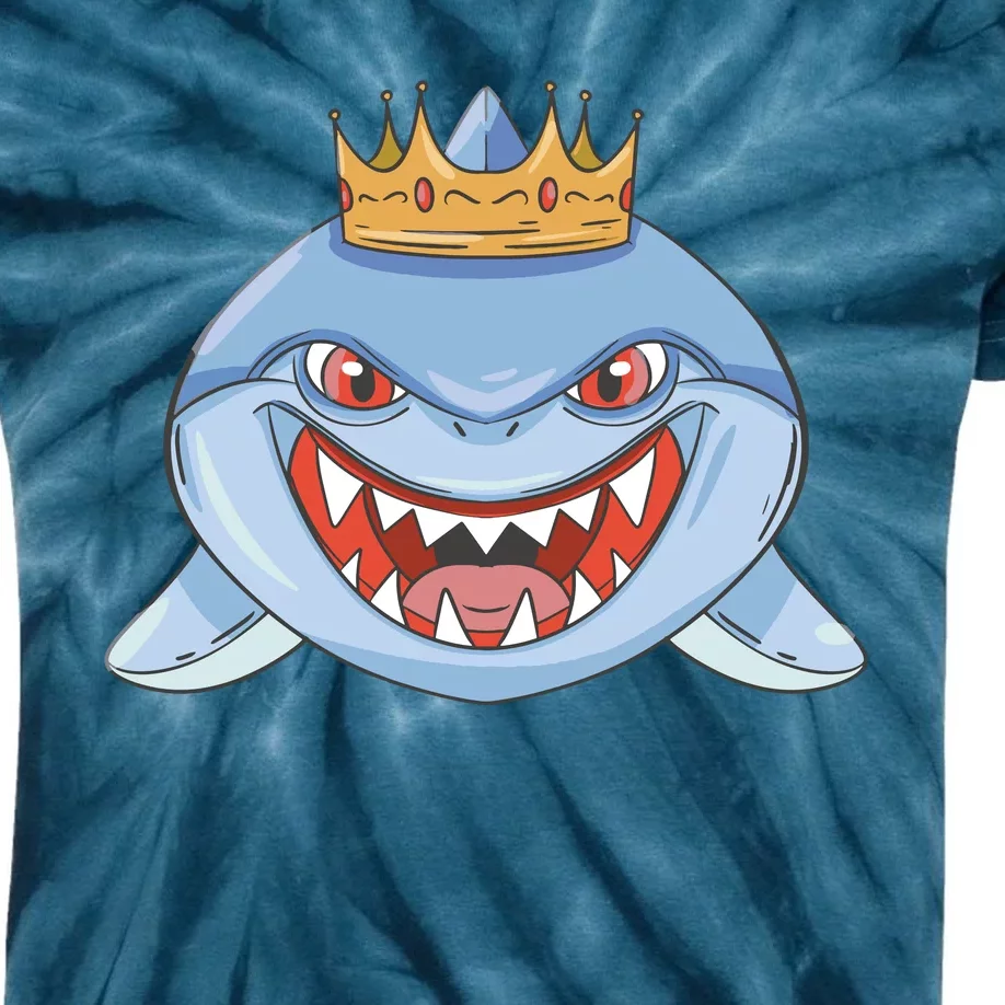 Cartoon Shark Crown Kids Tie-Dye T-Shirt