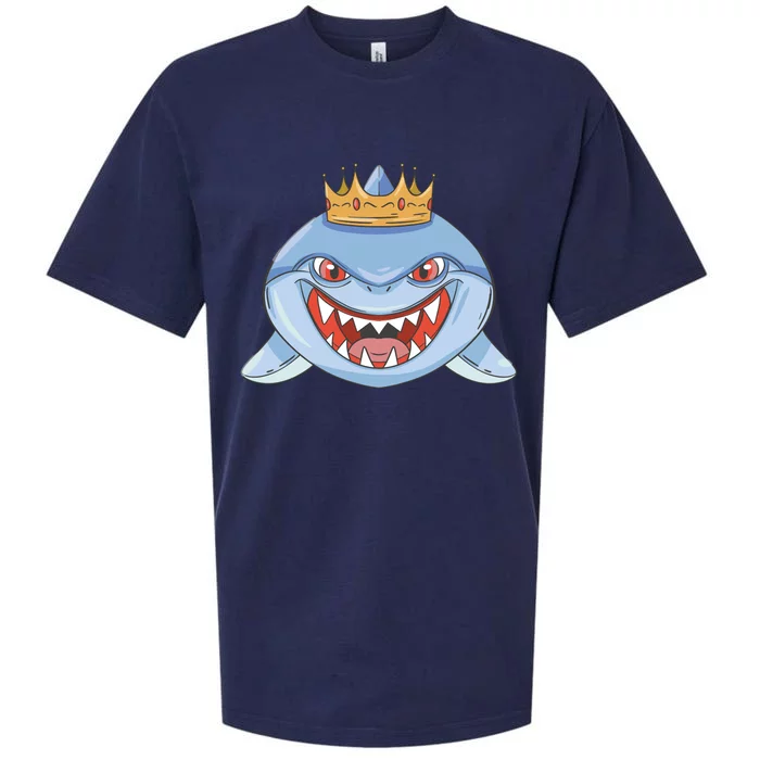 Cartoon Shark Crown Sueded Cloud Jersey T-Shirt