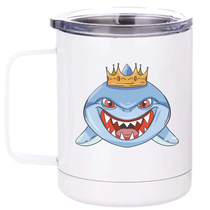 Cartoon Shark Crown Front & Back 12oz Stainless Steel Tumbler Cup