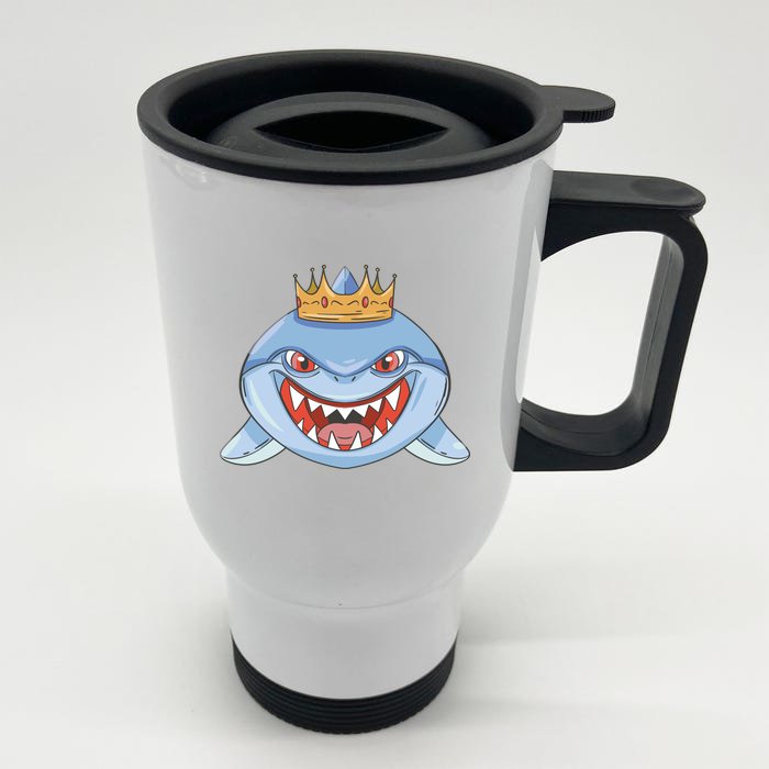 Cartoon Shark Crown Front & Back Stainless Steel Travel Mug