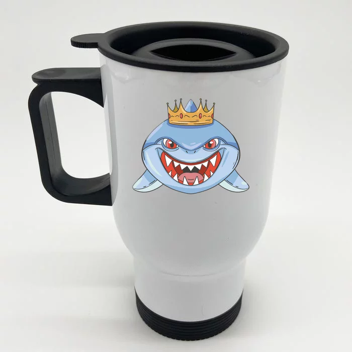 Cartoon Shark Crown Front & Back Stainless Steel Travel Mug