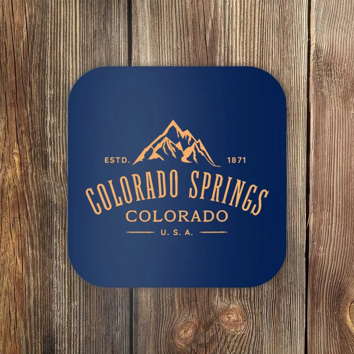 Colorado Springs Colorado Awesome Mountain Design Souvenir Coaster