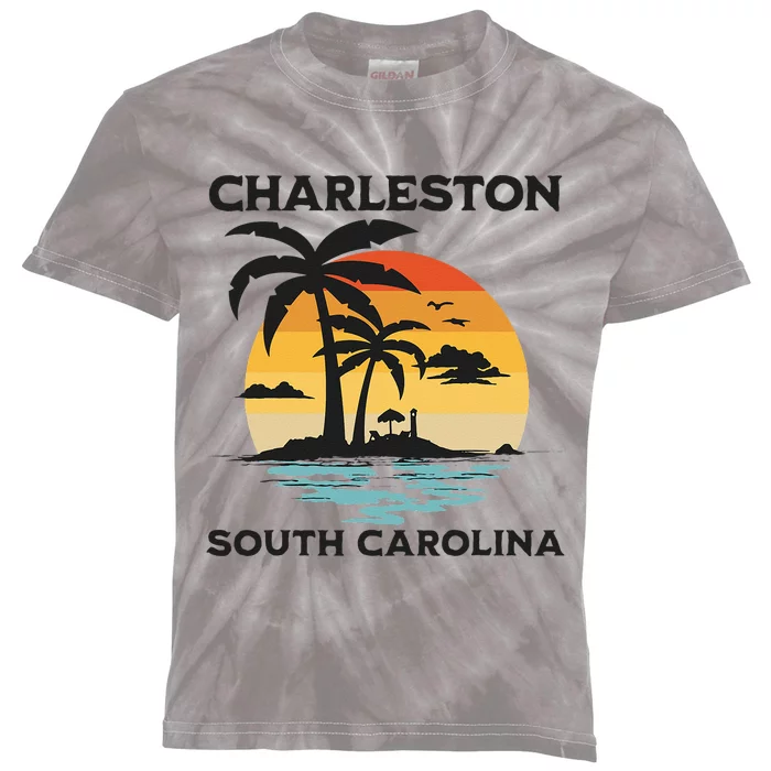 Charleston South Carolina Beach Summer Vacation Kids Tie-Dye T-Shirt