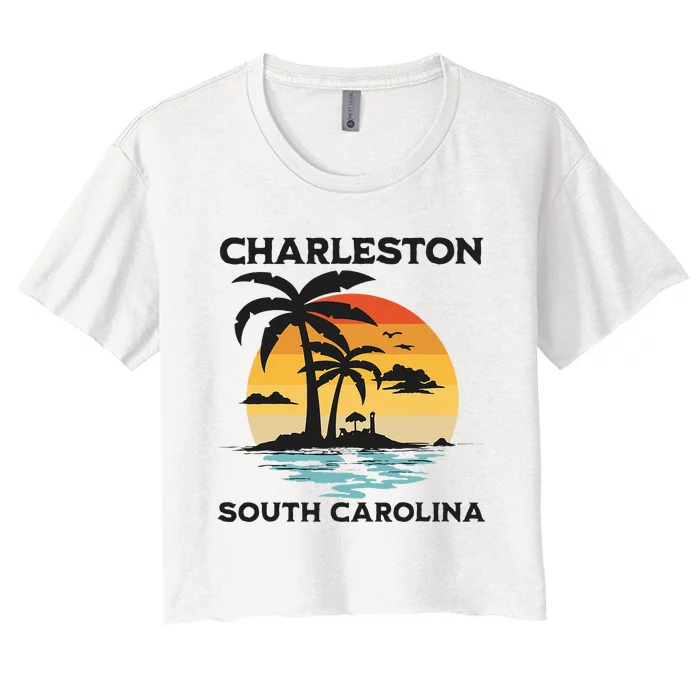 Charleston South Carolina Beach Summer Vacation Women's Crop Top Tee