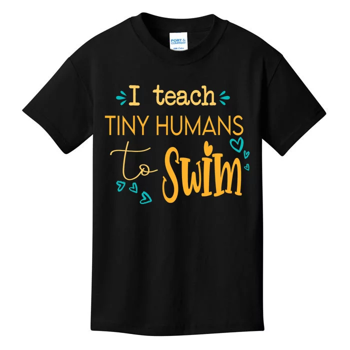 cool swim coach I teach tiny humans to swim swimming teacher Kids T-Shirt