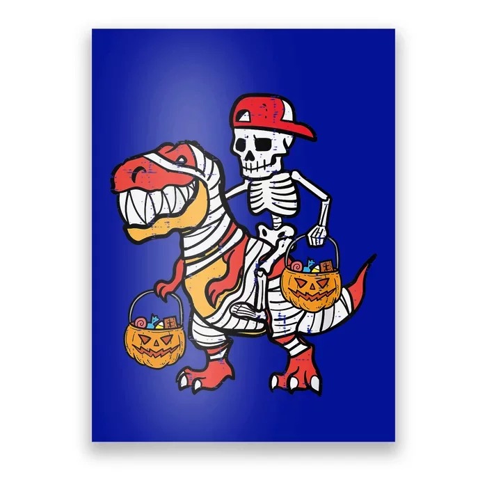 Cool Skeleton Cap Dino Mummy Halloween Gift Poster