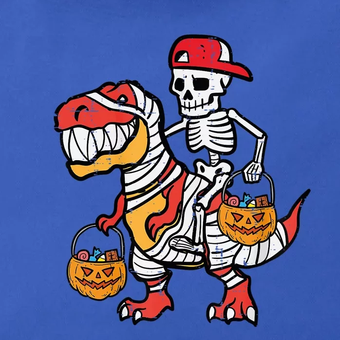 Cool Skeleton Cap Dino Mummy Halloween Gift Zip Tote Bag