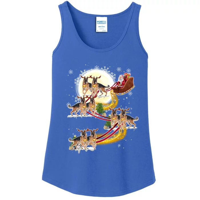 Christmas Santa Claus Riding Ger Shepherd Dogs Xmas Lover Gift Ladies Essential Tank