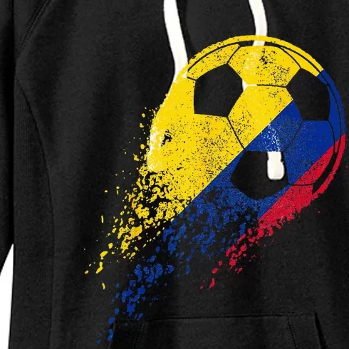 Colombia Soccer Colombian Flag Pride Soccer Player Women's Fleece Hoodie