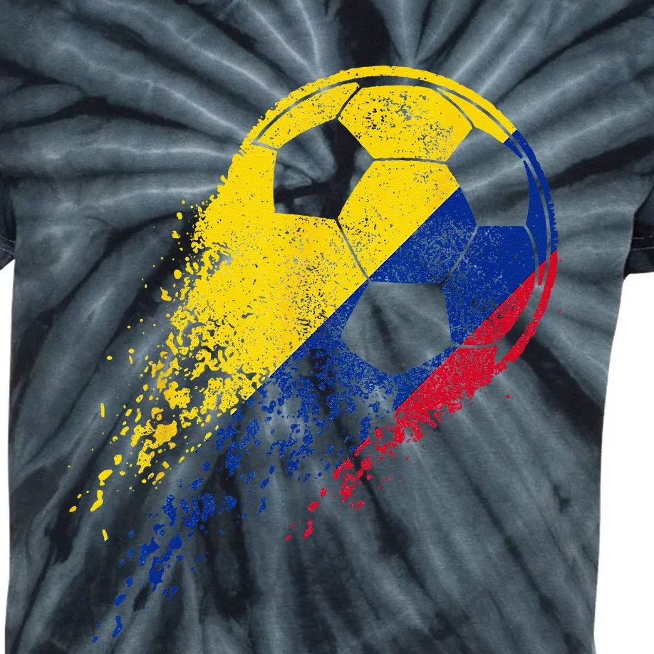 Colombia Soccer Colombian Flag Pride Soccer Player Kids Tie-Dye T-Shirt