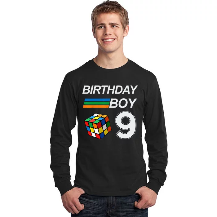 Competitive Speed Cubing 9 Years Old Birthday For Kids Tall Long Sleeve T-Shirt