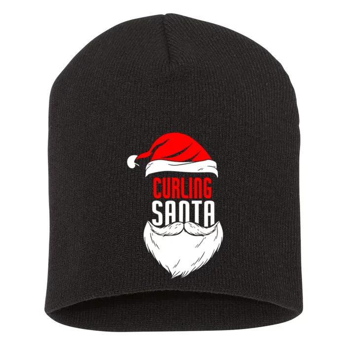 Curling Santa Claus Christmas Holiday Curling Gift Short Acrylic Beanie