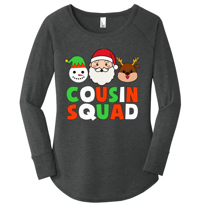 Cousin Squad Christmas Cousin Crew Pajamas Family Kid Xmas Women's Perfect Tri Tunic Long Sleeve Shirt