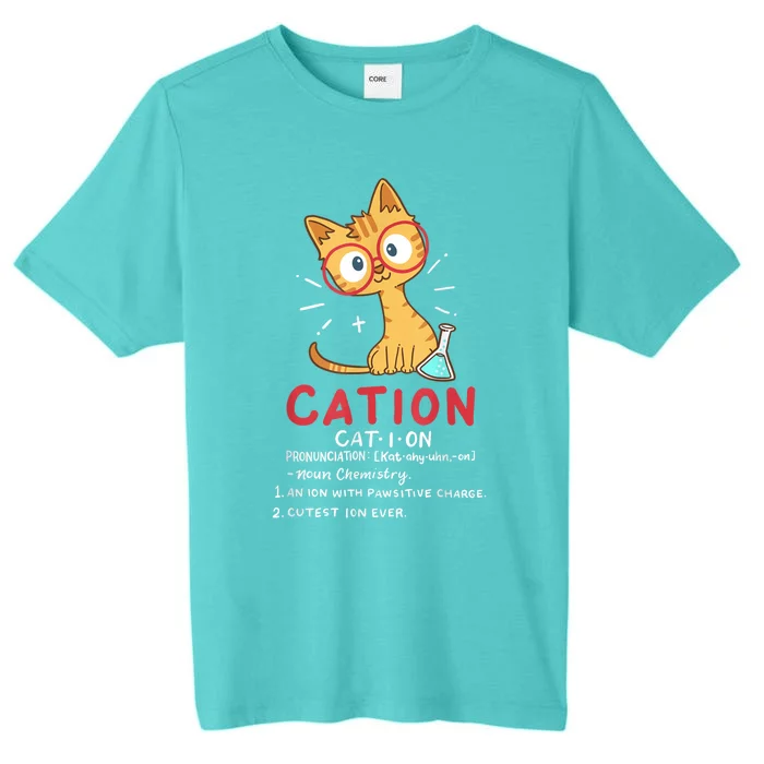 Cation Science Cat Funny Chemistry Chemist Science Teacher ChromaSoft Performance T-Shirt