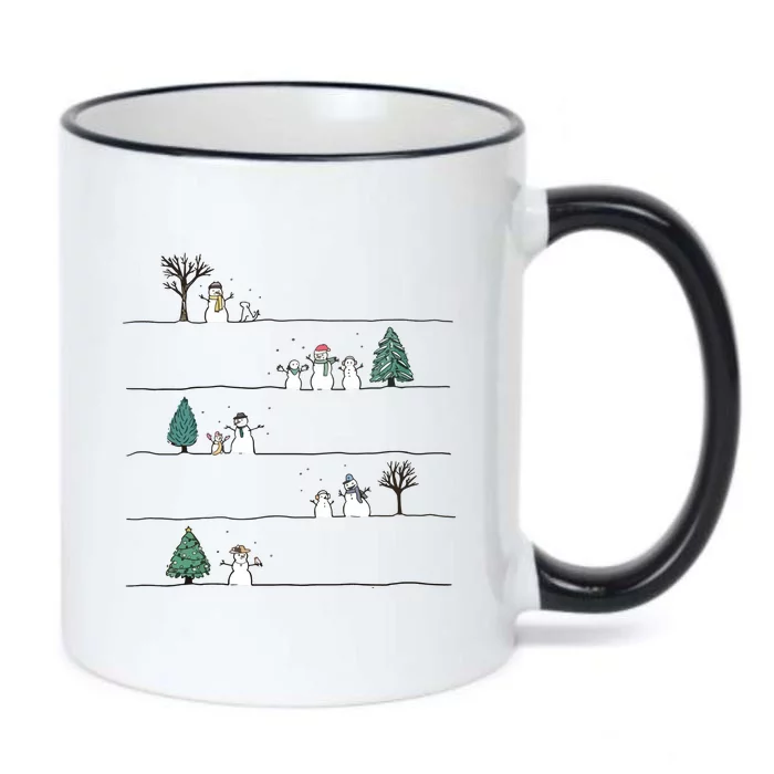 Christmas Snowman Black Color Changing Mug