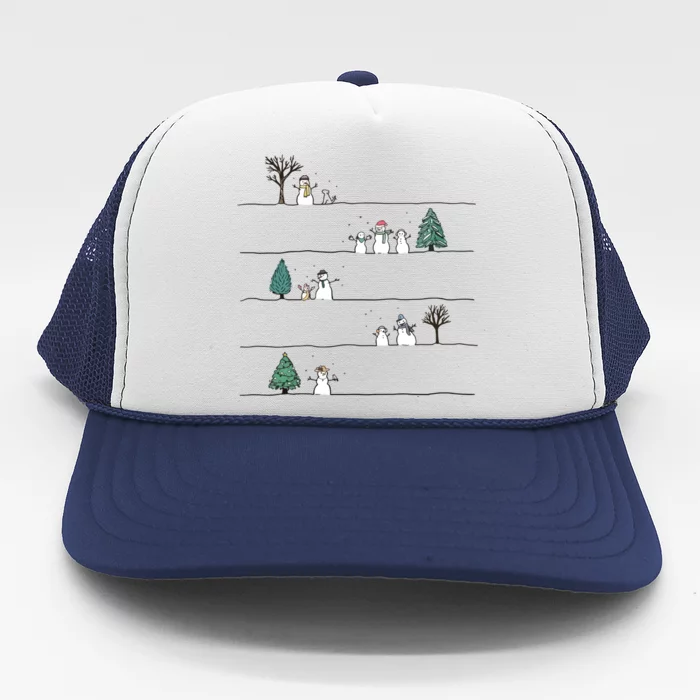 Christmas Snowman Trucker Hat