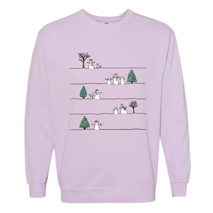 Christmas Snowman Garment-Dyed Sweatshirt