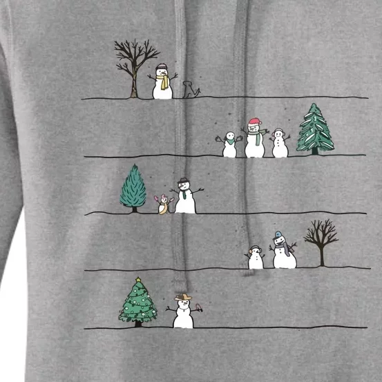 Christmas Snowman Women's Pullover Hoodie