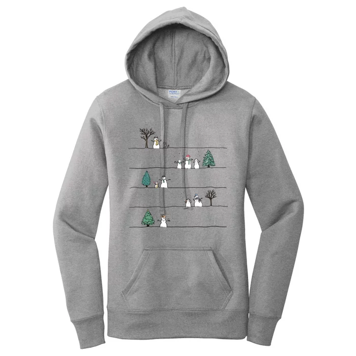 Christmas Snowman Women's Pullover Hoodie