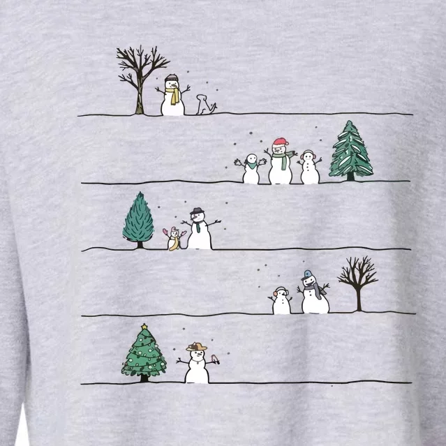 Christmas Snowman Cropped Pullover Crew