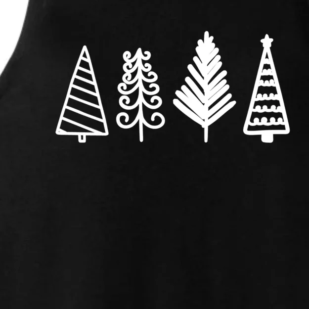 Cute Stick Christmas Tree Design Family Or Group Meaningful Gift Ladies Tri-Blend Wicking Tank