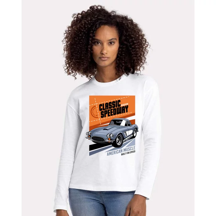 Classic Speedway Womens Cotton Relaxed Long Sleeve T-Shirt