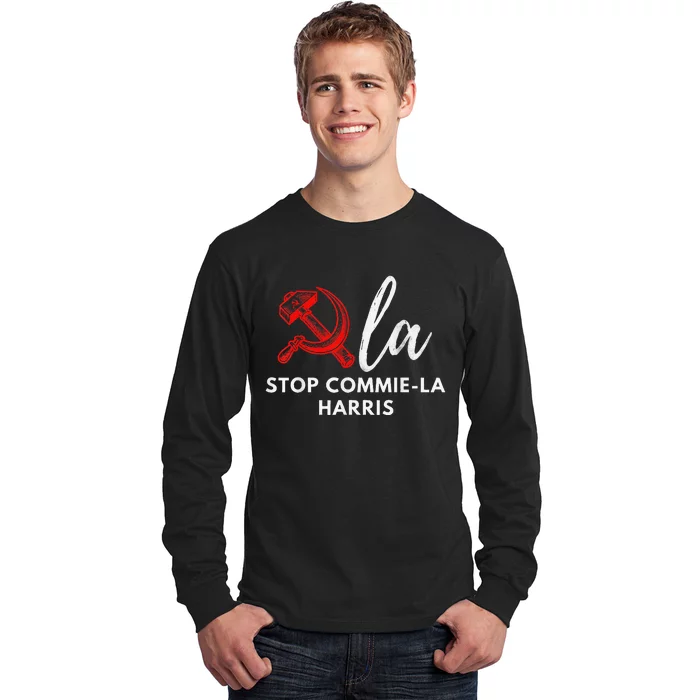 Commiela Stop Commiela Harris Stop Kamala Trump 2024 Long Sleeve Shirt