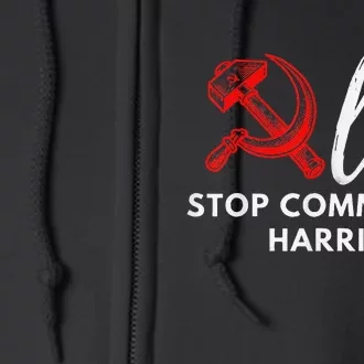 Commiela Stop Commiela Harris Stop Kamala Trump 2024 Full Zip Hoodie