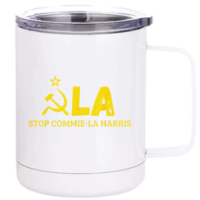 Commiela Stop Commiela Harris Stop Kamala Trump 2024 Front & Back 12oz Stainless Steel Tumbler Cup