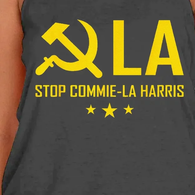 Commiela Stop Commiela Harris Stop Kamala Trump 2024 Women's Knotted Racerback Tank