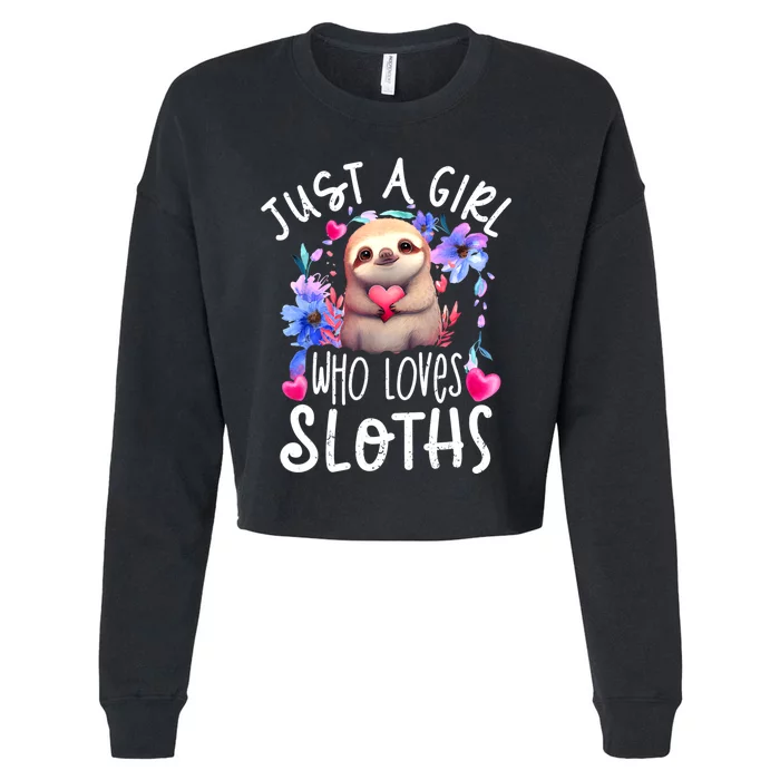 Cute Sloth Cropped Pullover Crew