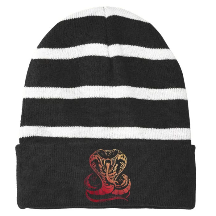 Cobra Snake Striped Beanie with Solid Band