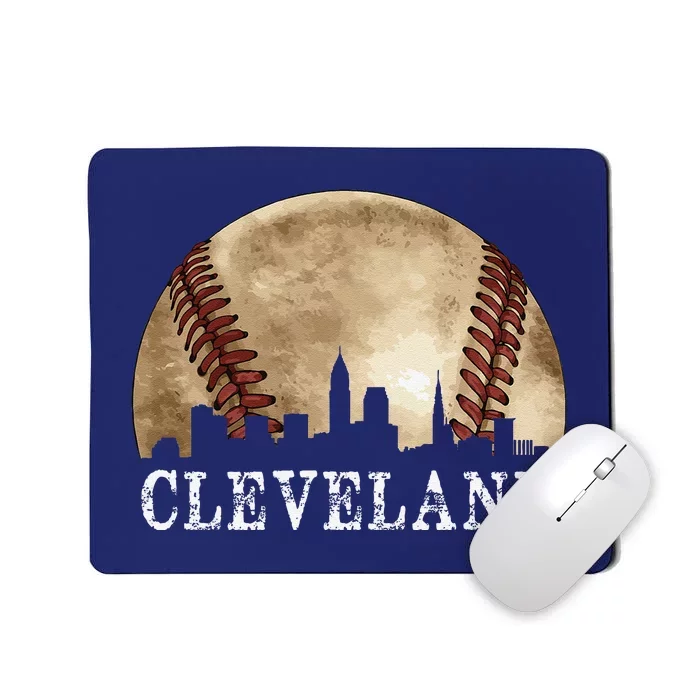 Cleveland Skyline City Vintage Baseball Lover Mousepad