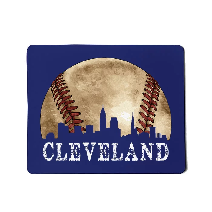 Cleveland Skyline City Vintage Baseball Lover Mousepad