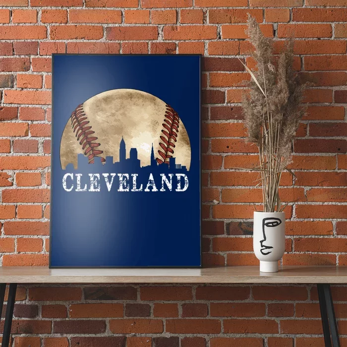 Cleveland Skyline City Vintage Baseball Lover Poster