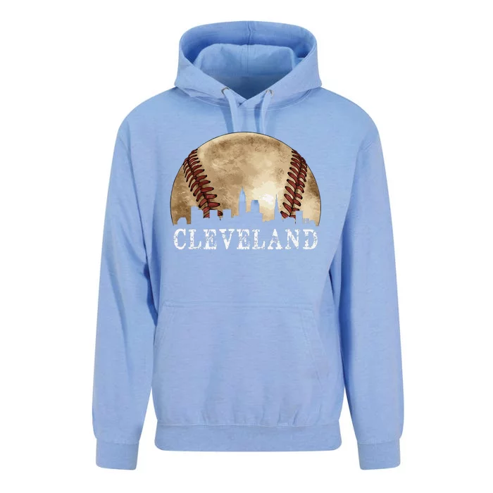 Cleveland Skyline City Vintage Baseball Lover Unisex Surf Hoodie