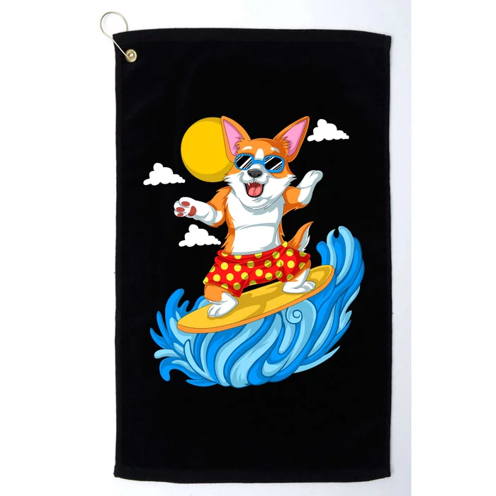 Corgi Surfing Platinum Collection Golf Towel