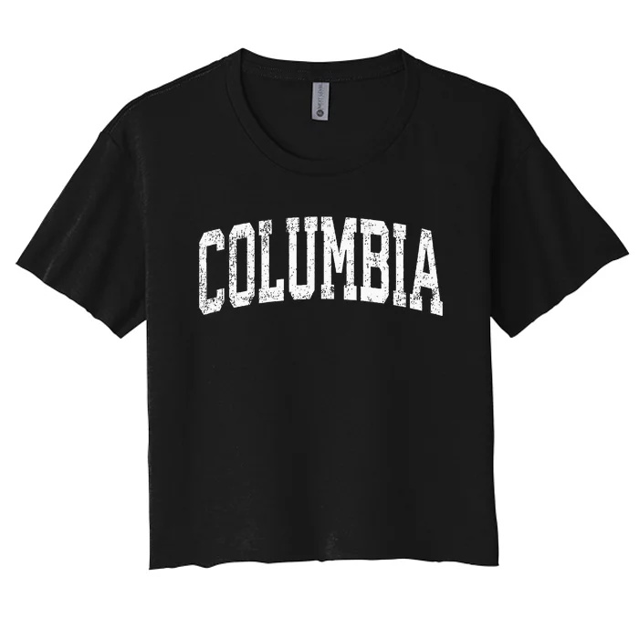 Columbia South Carolina SC Vintage Athletic Sports Women's Crop Top Tee