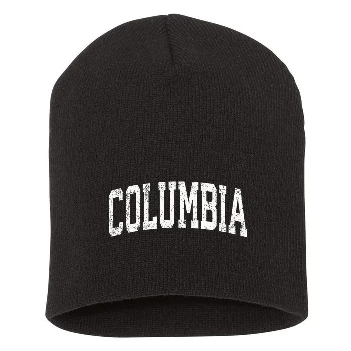 Columbia South Carolina SC Vintage Athletic Sports Short Acrylic Beanie