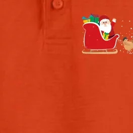 Chicken Santa Christmas Sleigh Funny Chicken Xmas Gift Dry Zone Grid Performance Polo