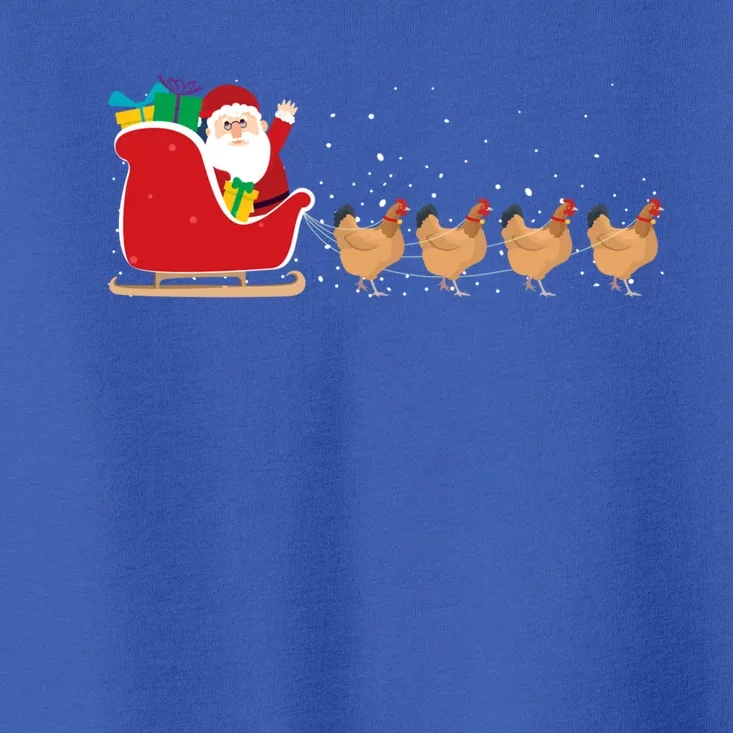 Chicken Santa Christmas Sleigh Funny Chicken Xmas Gift Toddler T-Shirt