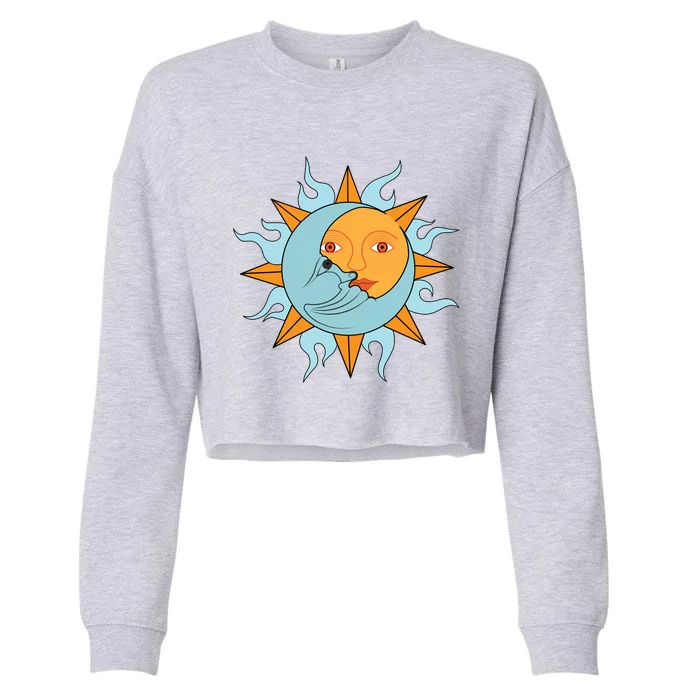 Cute Sun Cute Moon Half Son Half Moon Valentines Gift Cropped Pullover Crew