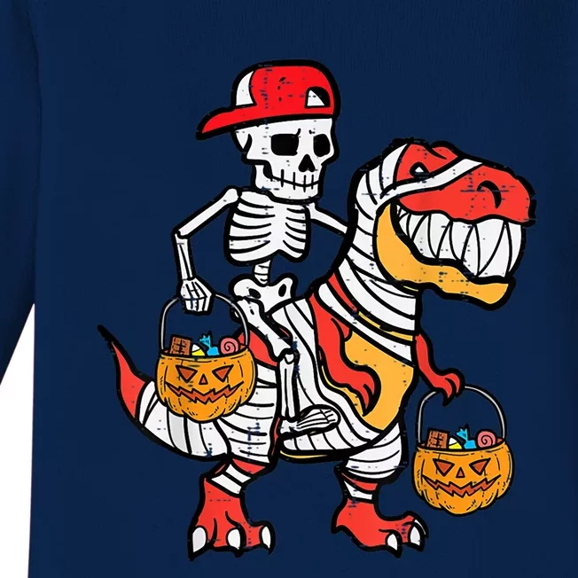 Cool Skeleton Cap Dino Mummy Halloween Great Gift Baby Long Sleeve Bodysuit