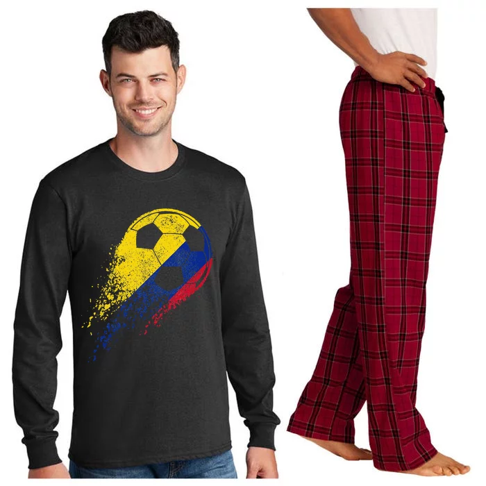 Colombia Soccer Colombian Flag Pride Soccer Player Long Sleeve Pajama Set