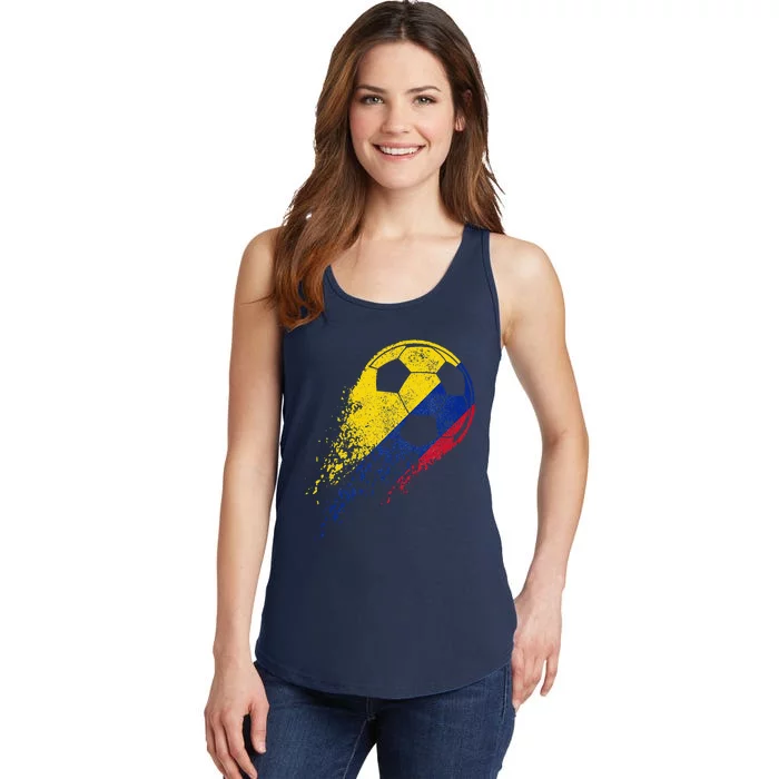 Colombia Soccer Colombian Flag Pride Soccer Player Ladies Essential Tank