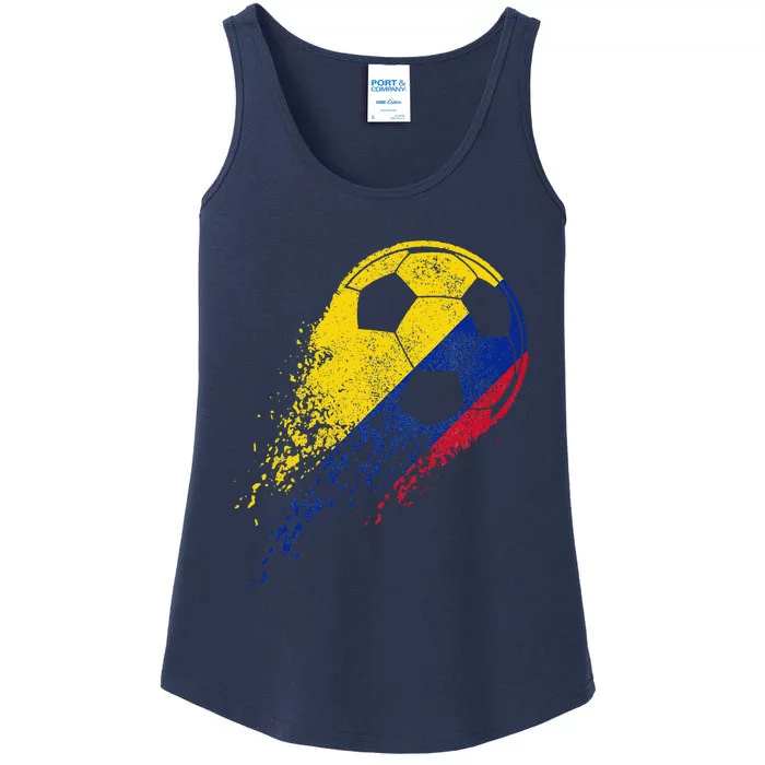 Colombia Soccer Colombian Flag Pride Soccer Player Ladies Essential Tank