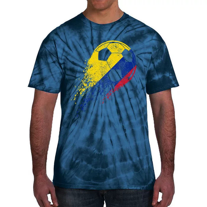 Colombia Soccer Colombian Flag Pride Soccer Player Tie-Dye T-Shirt