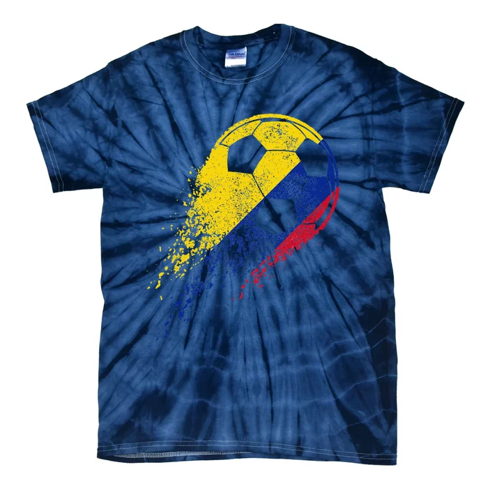 Colombia Soccer Colombian Flag Pride Soccer Player Tie-Dye T-Shirt