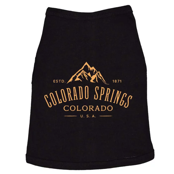 Colorado Springs Colorado Awesome Mountain Design Souvenir Doggie Tank