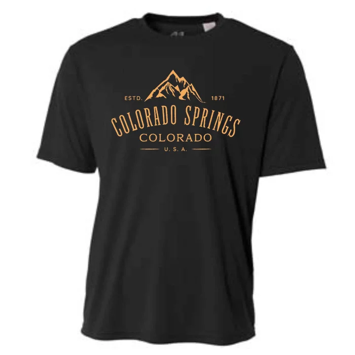 Colorado Springs Colorado Awesome Mountain Design Souvenir Cooling Performance Crew T-Shirt